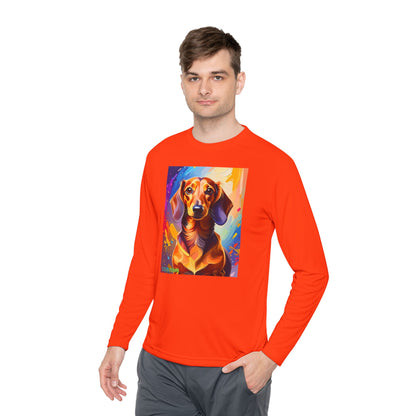 Pup Art Canvas Sport Long Sleeve Tee (Dachshund)