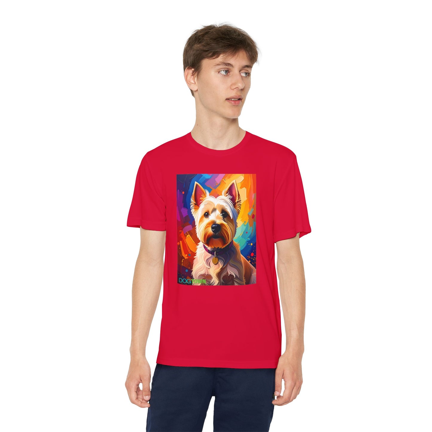 Pup Art Canvas - Kid's Sport Short Sleeve Tee (West Highland White Terrier)