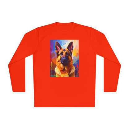 Pup Art Canvas Sport Long Sleeve Tee (German Shepherd)