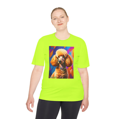 Pup Art Canvas Unisex Moisture Wicking Tee (Mini Poodle)