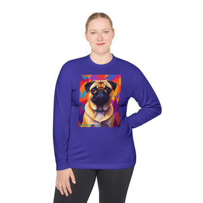 Pup Art Canvas Sport Long Sleeve Tee (Pug)