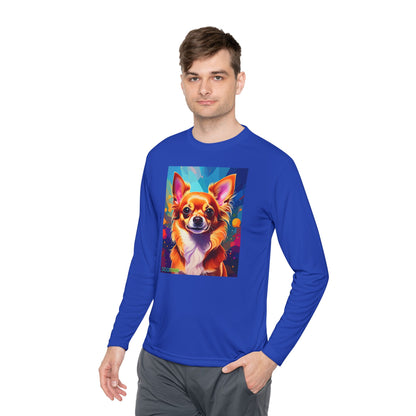 Pup Art Canvas Sport Long Sleeve Tee (Chihuahua)