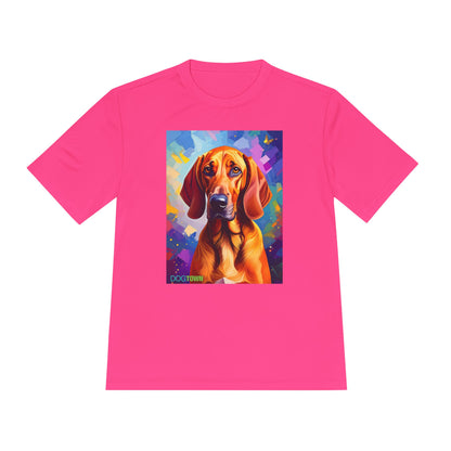 Pup Art Canvas Unisex Moisture Wicking Tee (Redbone Coonhound)