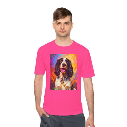 Pup Art Canvas Unisex Moisture Wicking Tee (English Springer Spaniel - 3)