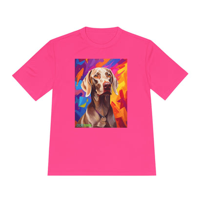 Pup Art Canvas Unisex Moisture Wicking Tee (Weimaraner)