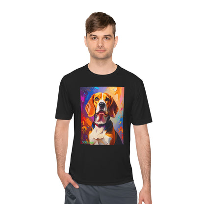 Pup Art Canvas Unisex Moisture Wicking Tee (Beagle)