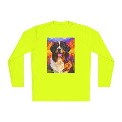 Pup Art Canvas Sport Long Sleeve Tee (Bernese Mountain Dog)