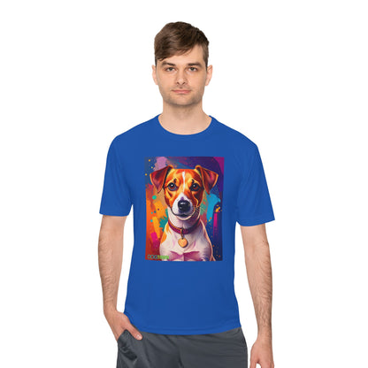 Pup Art Canvas Unisex Moisture Wicking Tee (Jack Russell Terrier)