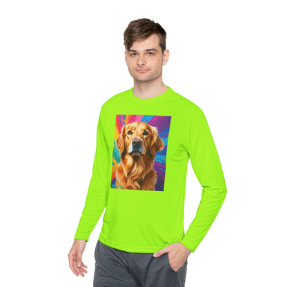 Pup Art Canvas Sport Long Sleeve Tee (Golden Retriever)