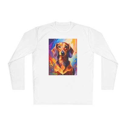 Pup Art Canvas Sport Long Sleeve Tee (Dachshund)