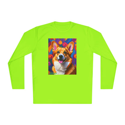Pup Art Canvas Sport Long Sleeve Tee (Corgi)