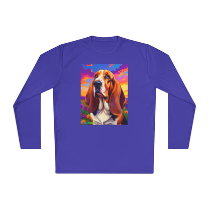 Pup Art Canvas Sport Long Sleeve Tee (Basset Hound)