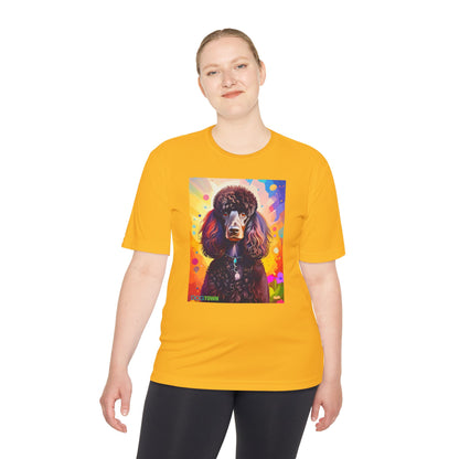 Pup Art Canvas Unisex Moisture Wicking Tee (Poodle Standard)