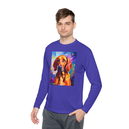 Pup Art Canvas Sport Long Sleeve Tee (Redbone Coonhound)