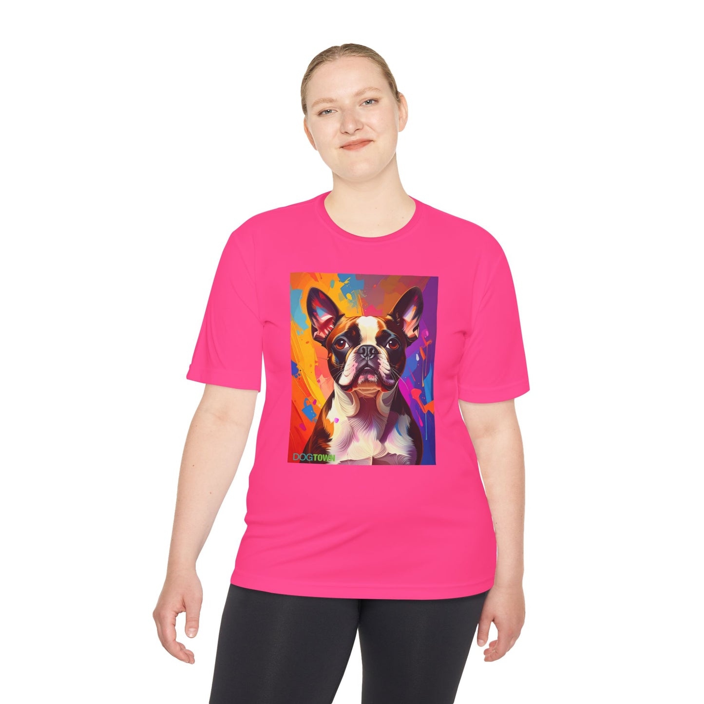 Pup Art Canvas Unisex Moisture Wicking Tee (Boston Terrier)