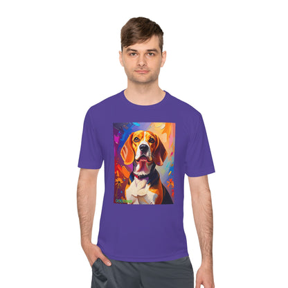 Pup Art Canvas Unisex Moisture Wicking Tee (Beagle)