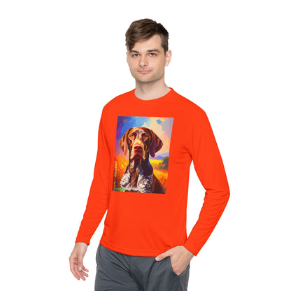 Pup Art Canvas Sport Long Sleeve Tee (German Shorthaired Pointer)