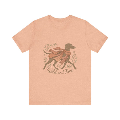 Dogtown Boho Revival "Wild and Free" Unisex Jersey Short Sleeve Tee (Weimaraner)