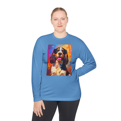 Pup Art Canvas Sport Long Sleeve Tee (English Springer Spaniel - 1)