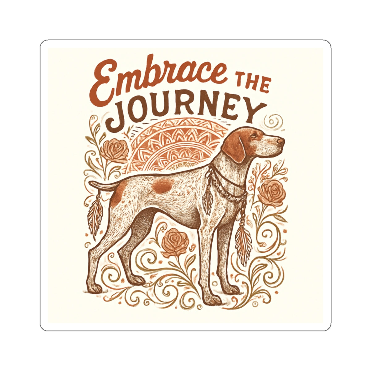 Dogtown Boho Revival "Embrace the Journey" Kiss-Cut Stickers (German Shorthaired Pointer)