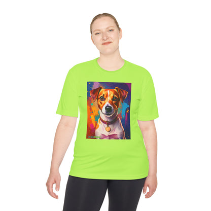 Pup Art Canvas Unisex Moisture Wicking Tee (Jack Russell Terrier)
