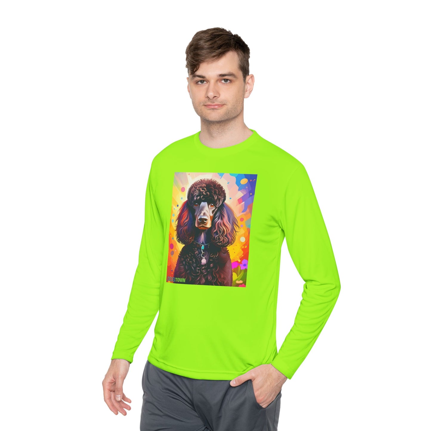 Pup Art Canvas Sport Long Sleeve Tee (Poodle Standard)