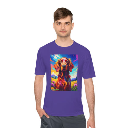 Pup Art Canvas Unisex Moisture Wicking Tee (Irish Setter)