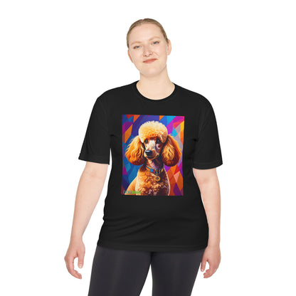 Pup Art Canvas Unisex Moisture Wicking Tee (Mini Poodle)