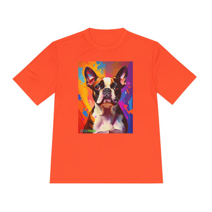Pup Art Canvas Unisex Moisture Wicking Tee (Boston Terrier)