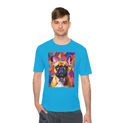 Pup Art Canvas Unisex Moisture Wicking Tee (French Bulldog)