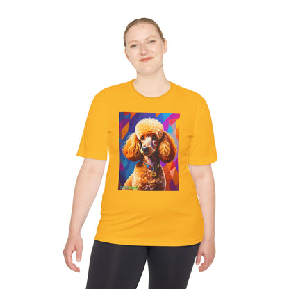 Pup Art Canvas Unisex Moisture Wicking Tee (Mini Poodle)