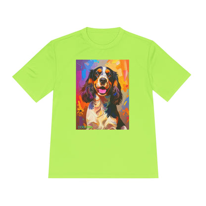 Pup Art Canvas Unisex Moisture Wicking Tee (English Springer Spaniel - 1)