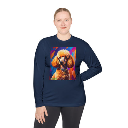 Pup Art Canvas Sport Long Sleeve Tee (Mini Poodle)