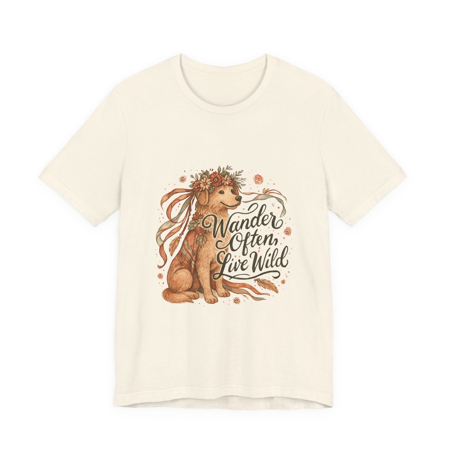 Dogtown Boho Revival Unisex Jersey Short Sleeve Tee (Golden Retriever)