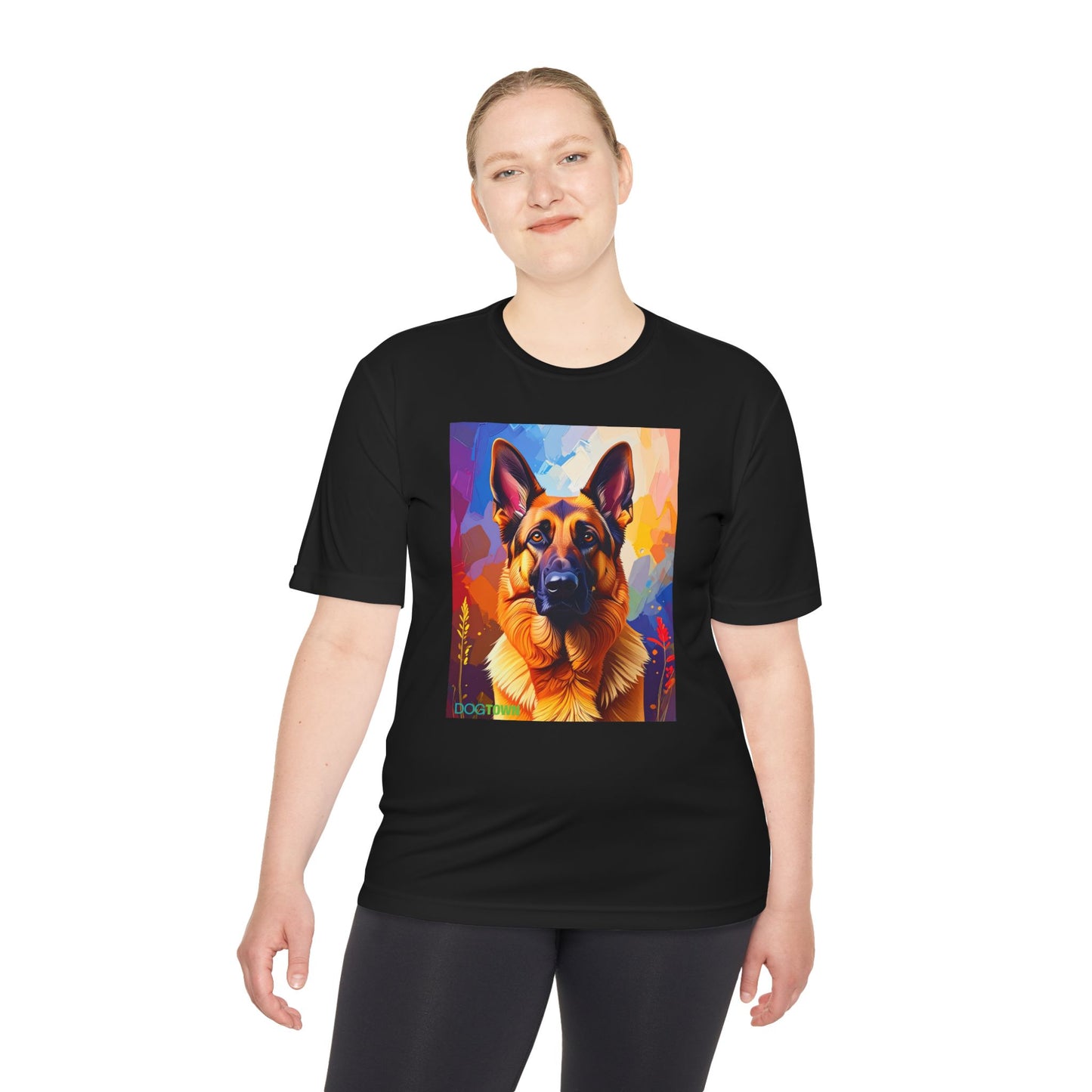 Pup Art Canvas Unisex Moisture Wicking Tee (German Shepherd)