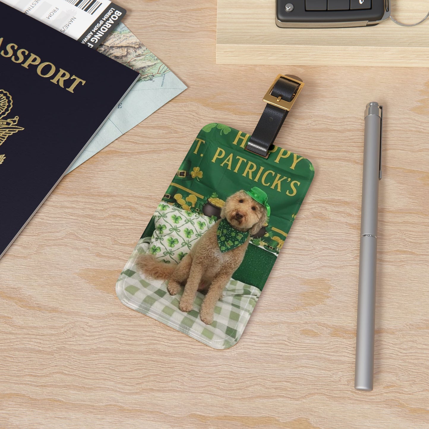 Charlie - St. Patrick's Day Dog Luggage Tag
