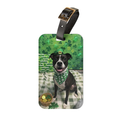 Violet - St. Patrick's Day Dog Luggage Tag