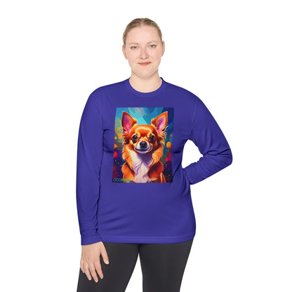 Pup Art Canvas Sport Long Sleeve Tee (Chihuahua)
