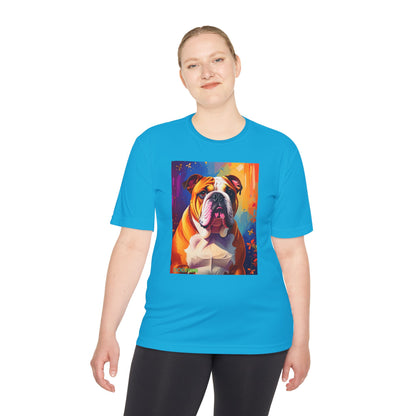 Pup Art Canvas Unisex Moisture Wicking Tee (English Bulldog)