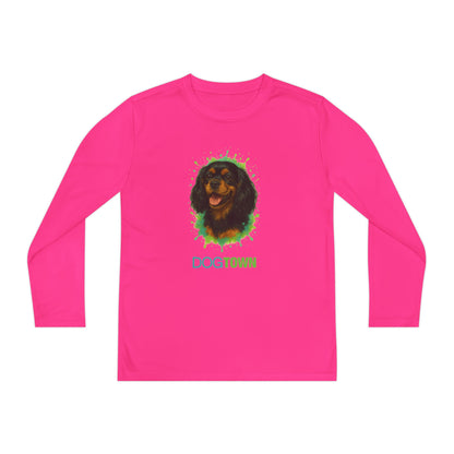 2025 Breed Collection - Kid's Polyester Thin Long Sleeve Tee - Black and Tan Cavalier King Charles Spaniel