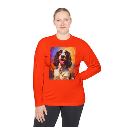 Pup Art Canvas Sport Long Sleeve Tee (English Springer Spaniel - 3)