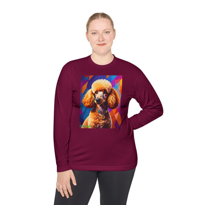 Pup Art Canvas Sport Long Sleeve Tee (Mini Poodle)