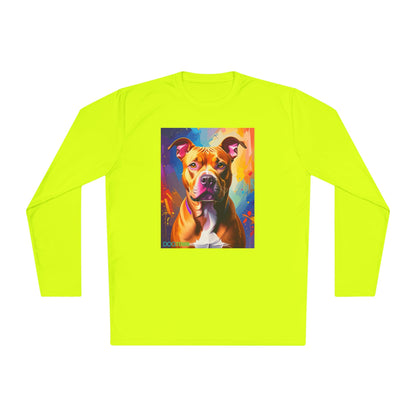 Pup Art Canvas Sport Long Sleeve Tee (Pit Bull)