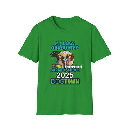 Bark to School 2025 - Unisex T-Shirt (Buddy & Darcy)