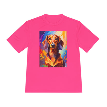 Pup Art Canvas Unisex Moisture Wicking Tee (Dachshund)
