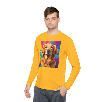 Pup Art Canvas Sport Long Sleeve Tee (Golden Retriever)