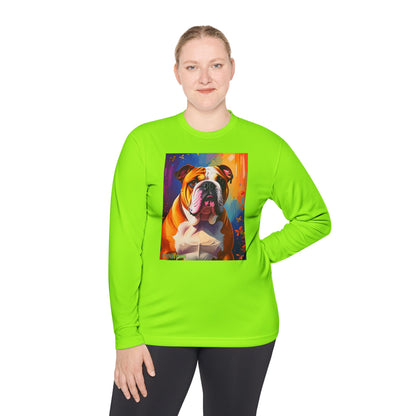 Pup Art Canvas Sport Long Sleeve Tee (English Bulldog)