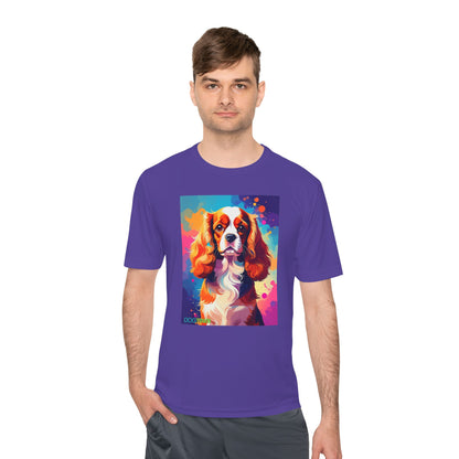 Pup Art Canvas Unisex Moisture Wicking Tee (Cavalier King Charles Spaniel)