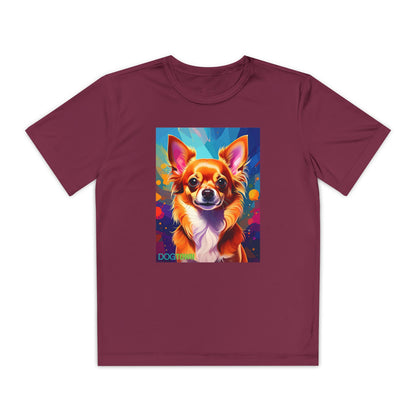 Pup Art Canvas - Kid's Sport Short Sleeve Tee (Chihuauha)