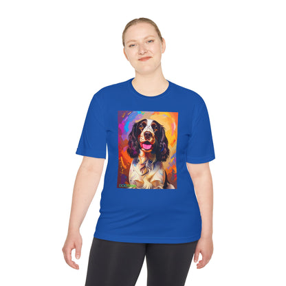 Pup Art Canvas Unisex Moisture Wicking Tee (English Springer Spaniel - 3)